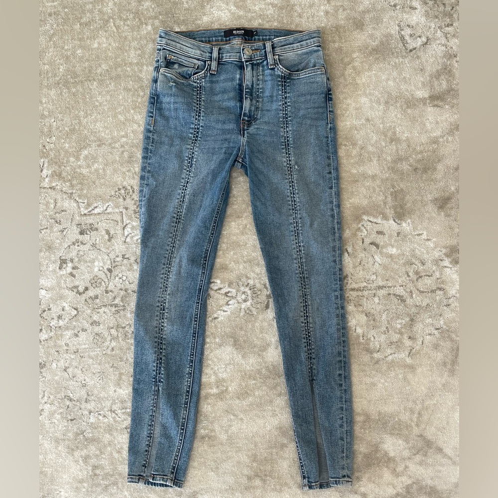 Hudson LA Skinny Cropped Split Hem Jeans